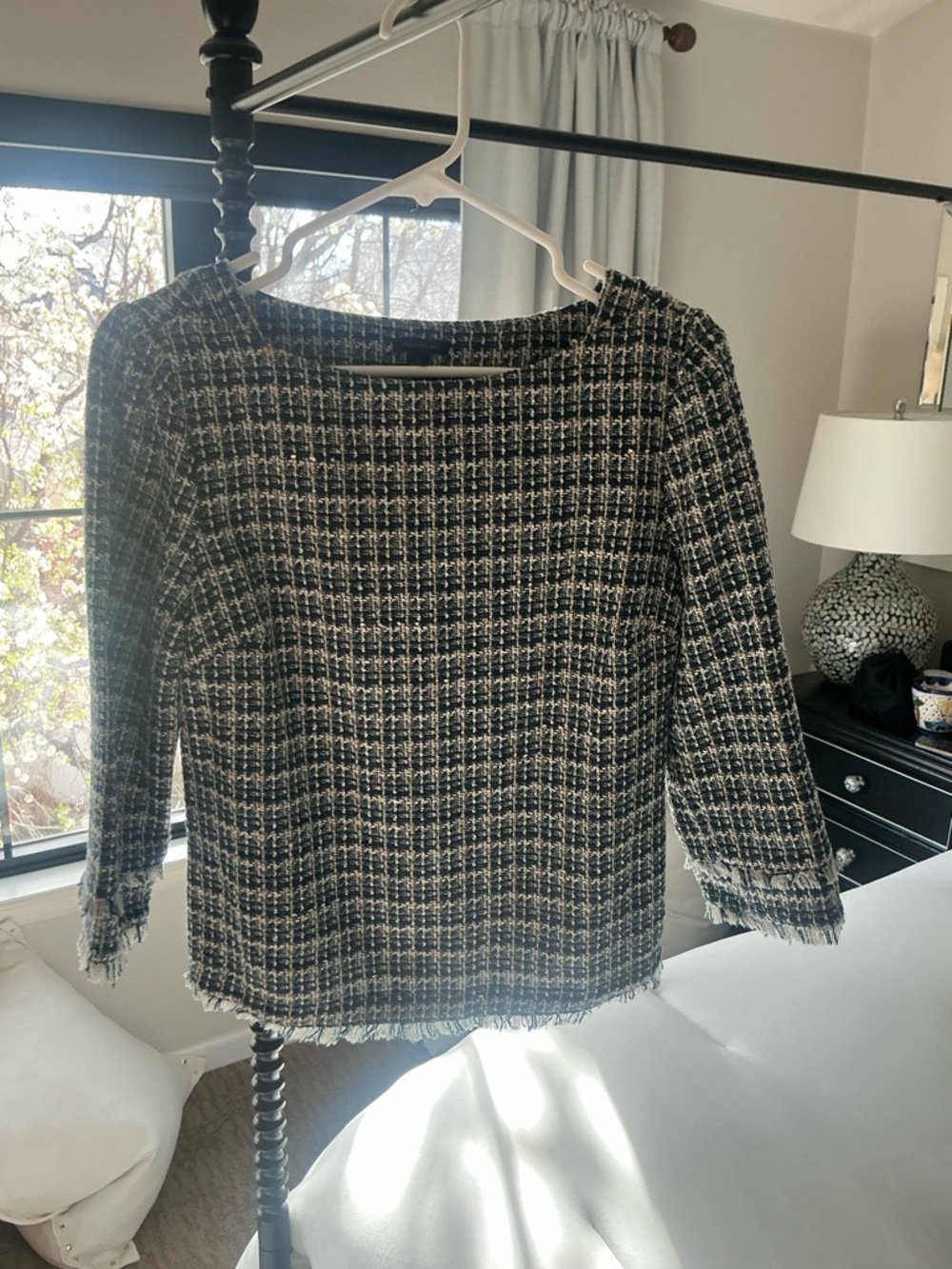 Ann Taylor Tweed Boatneck Top